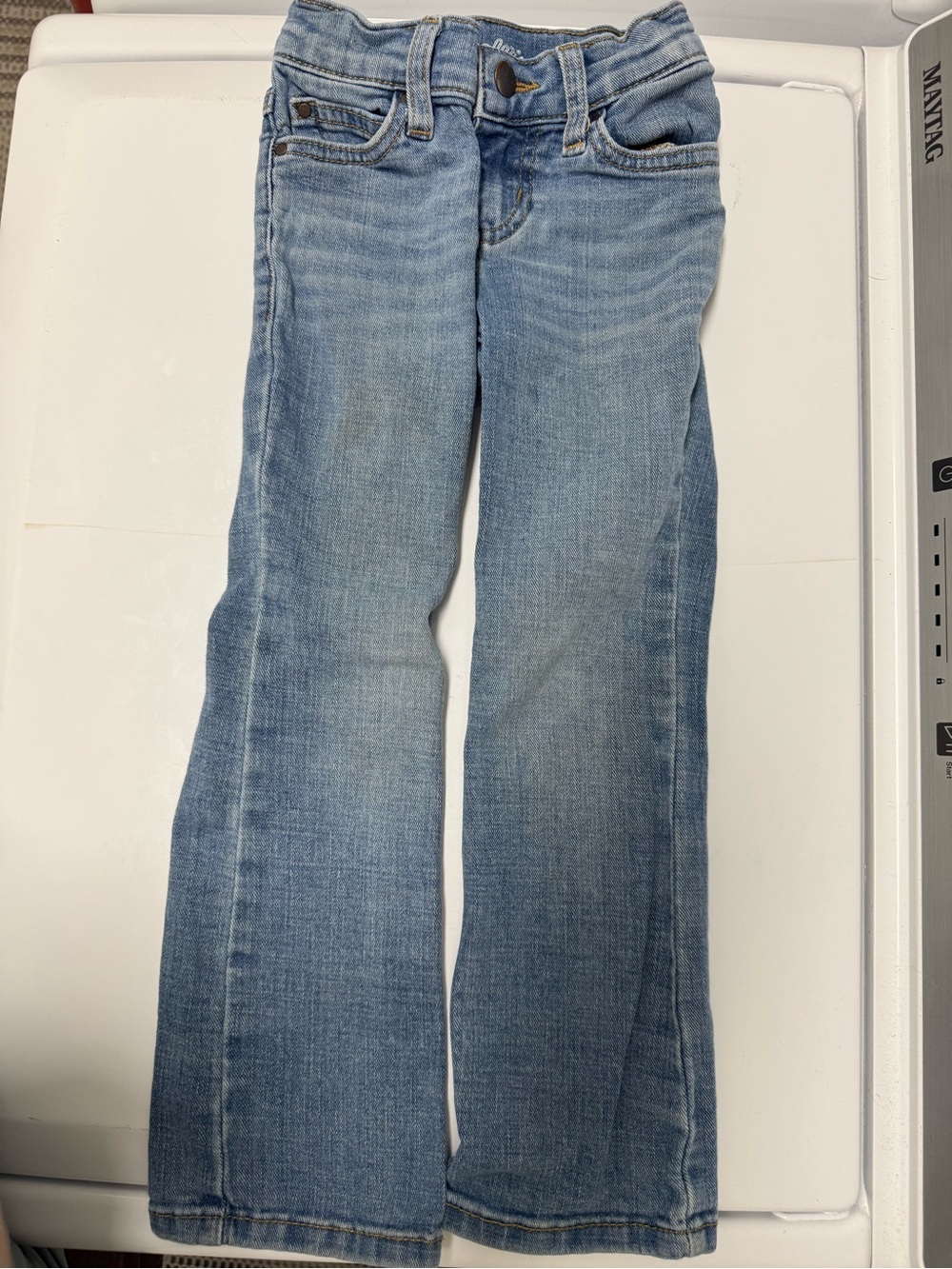 Wrangler Girls Bootcut Jeans Size 4 Regular Blue Denim Stretch Western